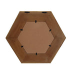 19" Natural Hexagon Solid Wood Framed Accent Mirror