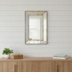 20" Silver Framed Antiqued Accent Mirror