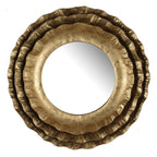 16" Gold Round Iron Framed Accent Mirror