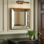 15" Brown Square Framed Antiqued Damask Accent Mirror