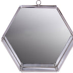 8" Silver Hexagon Steel Framed Accent Mirror