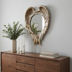 22" Antiqued Gold Heart Resin Framed Accent Mirror