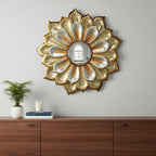 36" Gold Metal Flower Framed Accent Mirror