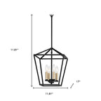 Black And Gold Kitchen Island Four Light Metal Dimmable Chandelier With Black Shades