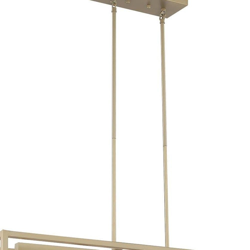 Brass Kitchen Island Five Light Metal Dimmable Chandelier With Clear Shades