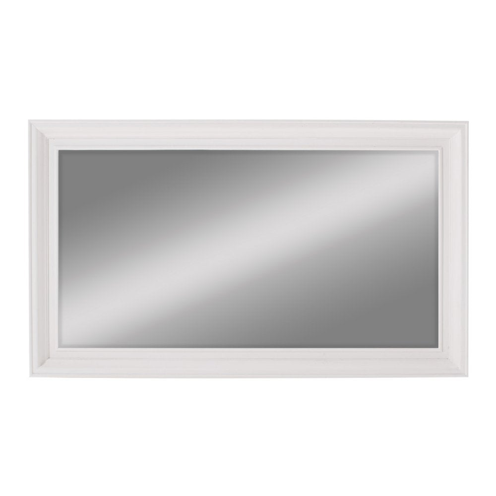 28" White Solid Wood Framed Full Length Hanging Mirror