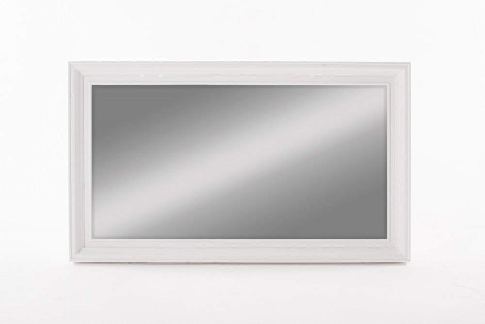 28" White Solid Wood Framed Full Length Hanging Mirror