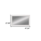 28" White Solid Wood Framed Full Length Hanging Mirror
