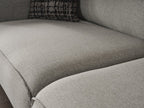 90" Light Gray Linen Sleeper Sofa With Toss Pillows