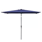 9' Navy Blue Polyester Rectangular Tilt Market Patio Umbrella