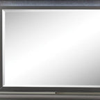 39" Gunmetal Lighted Wood Framed Mounted Dresser Mirror