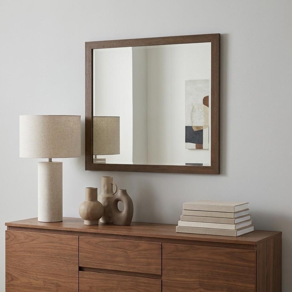 40" Square Wood Framed Accent Mirror