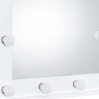 26" White Metal Framed Mounted Accent Mirror
