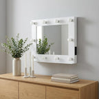 26" White Metal Framed Mounted Accent Mirror