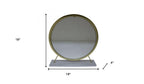 19" Brass Metal Round Freestanding Ornate Framed Makeup Shaving Tabletop Mirror