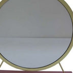 19" Brass Metal Round Freestanding Ornate Framed Makeup Shaving Tabletop Mirror