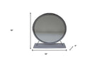 19" Gray Metal Round Freestanding Ornate Framed Makeup Shaving Tabletop Mirror