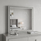 36" Square Wood Framed Mounted Dresser Mirror