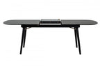 71" Black Rectangular Manufactured Wood Butterfly Leaf Dining Table
