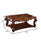 50" Brown Wood Resin and Solid Wood Coffee Table