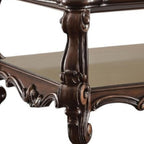 59" Brown and Dark Brown Wood Coffee Table With Shelf