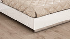 White And Taupe Wood Queen Bed Frame