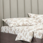 King Grey Upholstered Faux Leather and Ivory Gloss Bed Frame