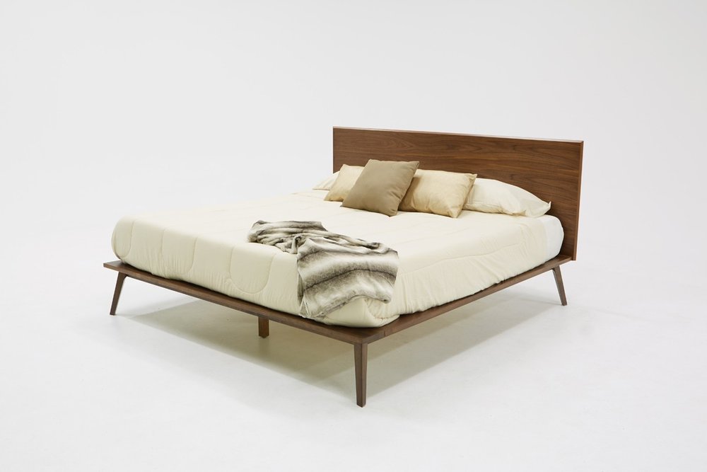 Brown Wood King Bed Frame