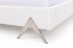 White Tufted Faux Leather Upholstered Queen Bed Frame