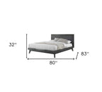 Gray Wood And Linen King Bed Frame