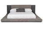 Dark Gray Upholstered King Bed Frame