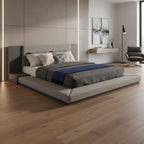 Gray Upholstered California King Bed Frame