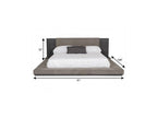 Gray Upholstered California King Bed Frame