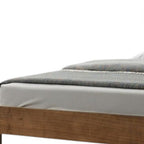 Brown and Gray Wood Tufted Upholstered Queen Bed Frame