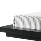 Black and Gray Wood And Faux Leather King Bed Frame With Attached Nightstands