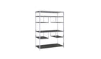 Gray And Silver Metal Seven Tier Geometric Bookcase