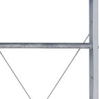 54" Gray And Silver Metal and Wood Four Tier Etagere Bookcase