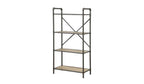 49" Gray Brown Metal Four Tier Etagere Bookcase