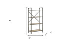 49" Gray Brown Metal Four Tier Etagere Bookcase