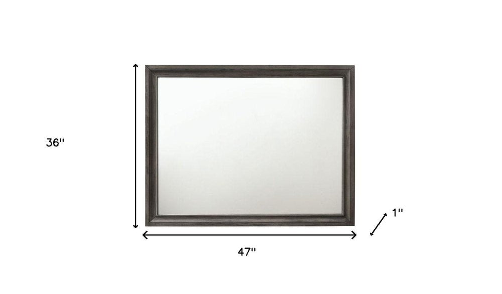 36" Gray Wood Framed Mounted Dresser Mirror
