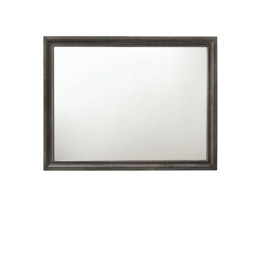 36" Gray Wood Framed Mounted Dresser Mirror