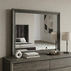 36" Gray Wood Framed Mounted Dresser Mirror