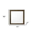 40" Square Wood Framed Mounted Dresser Mirror