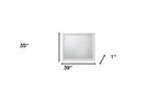 35" White Square Wood Framed Mounted Dresser Mirror