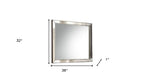 32" Platinum Wood Framed Mounted Dresser Mirror