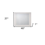 37" White Square Wood Framed Mounted Dresser Mirror