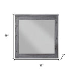 38" Square Wood Framed Mounted Dresser Mirror