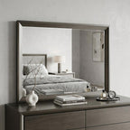 32" Gray Wood Framed Mounted Dresser Mirror