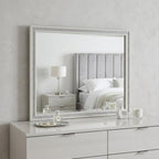 35" White Wood Framed Mounted Dresser Mirror