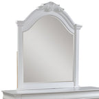 43" White Solid Wood Crowned Top Dresser Mount Framed Mirror